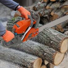 TFCFL Handheld Cordless Petrol Chain Saw,  Gas Powered Chainsaw, 60cc Gasoline Chainsaw Power Head For Garden Pruning, Forest Logging, Chopping Wood, Bamboo Harvesting, Timber Making, Ice Cutting, Tree Pruning, Clearing Land, Preparing Firewood Or Cleaning Up, Outdoor Wood Cutting - 橘色 - 查看 4