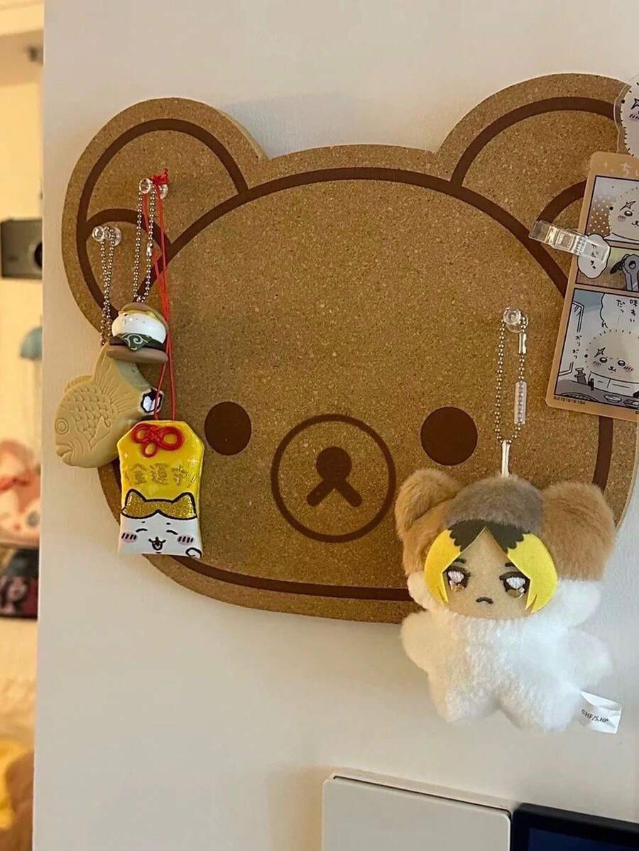 1PC Felt Board Home Decoration Wall Decor Board Felt Poster Wall Sticker Bear Wall Sticker Rilakkuma Room Decoration, Cute Dormitory Background Decoration Hanging Cloth Photo Wall Felt Message Board No Damage To Walls No Drilling Required - màu nâu - Xem 1