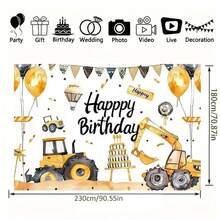 1 Bộ banner trang trí sinh nhật chủ đề máy kéo, phông nền hình máy xúc đồ chơi, banner trang trí bánh kem hình đồ chơi, thích hợp cho tiệc sinh nhật, studio chụp ảnh, phông nền trang trí sinh nhật. - Nhiều màu - Xem 15