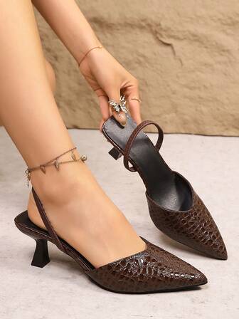 Women's Fashion Coffee Brown Pointed Toe High Heel Party/Holiday Gift Outdoor Dress Shoes