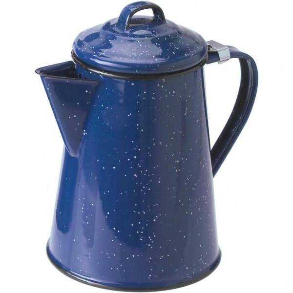 TFKI Enamel Coffee Pot To Store Hot Coffee Tea For Camping Farmhouse - 8 Cup