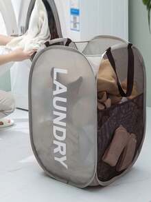 1个可折叠弹出式脏衣篮 - 带结实提手的可折叠脏衣篮，节省空间，适用于浴室/卧室/洗衣房，冬季家居必备及圣诞礼物 - 彩色 - 查看 4