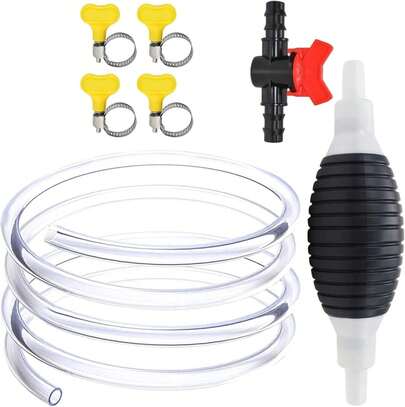 Manguera de sifón de gasolina Succionador de Líquido Multifunción Bomba de sifón Bomba manual Pro Fuel Bomba de Sifón de Transferencia de Combustible Líquido para Gasolina con Manguera de Sifón