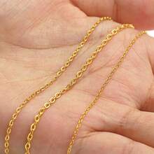 2m/10m Stainless Steel Cross Chain, Flat O-Shape Chain, Multiple Sizes, Gold Color, Suitable For DIY Jewelry Making, Bracelet, Necklace Accessories