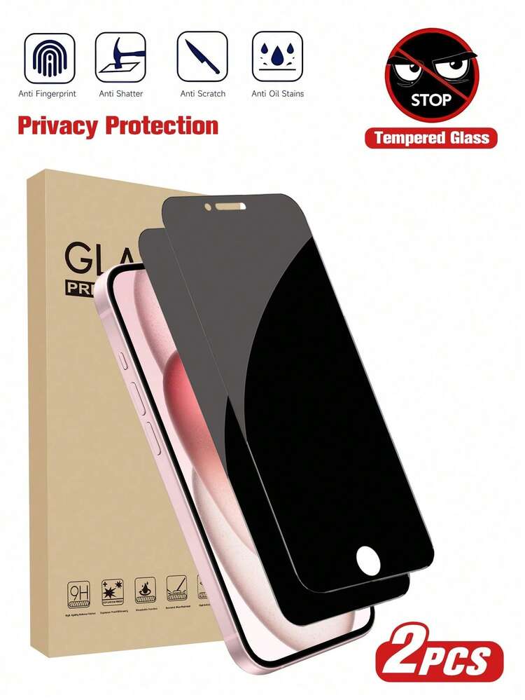 2pcs Privacy Screen Protector, Compatible With Apple 17/17Pro/17Promax/16 Promax, Anti-Peeping Tempered Glass Protective Case, Anti-Scratch, Anti-Shock, Anti-Oil, Anti-Scratch Coating - 2 Piece Pack - View 14