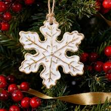 Christmas Cute Stars/Snowflakes Christmas Tree Rocking Horse Home Decor - Blanco - Ver 1
