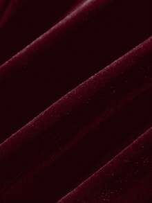 Women's Elegant Sleeveless Velvet Blazer Jacket, Suitable For Commuting, Autumn/Winter - Burgundy - View 7