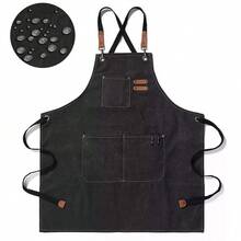 Waxed Canvas Tool Work Shop Apron Heavy Duty Woodworking Unisex Chef With Pocket - Brown - View 2