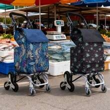 Xe đẩy mua sắm 8 bánh di động / Xe đẩy hàng tạp hóa gấp gọn dùng trong gia đình/thương mại / Xe đẩy đa địa hình - Kiểu dáng ngẫu nhiên - Nhiều màu - Xem 4