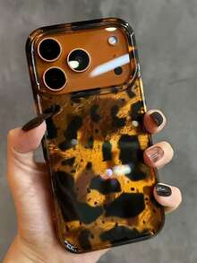 Luxury Leopard Shell Texture Phone Case, Suitable For IPhone 17 Pro Max, 17 Pro, 17 Air, 17, 16, 15, 14 Plus, 13, 12 Pro Max, 11, Fashionable Shock-Resistant Back Cover - Black and Gold Leopard Print - View 6