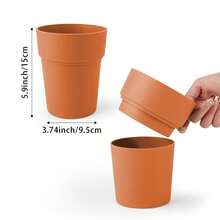 Flower Pot With Hidden  & Secret Compartment,Secret Stash Key Hider,Hide A Key Secret  (Brown){Inchcolor_nameinch:InchBrowninch} - 棕色 - 查看 4