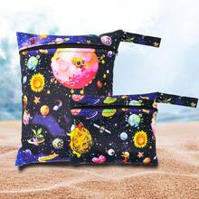 Bolsa impermeável reutilizável para roupas de banho, viagens, praia, piscina, banho, fraldas, roupas de ginástica e ioga sujas, artigos de higiene pessoal e para guardar itens na creche. Possui um bolso com zíper (tamanhos P e M).
