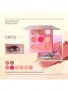 COLORROSE CR711 Eyeshadow Palette, Paper Palette, Matte, Pearl, Glitter Textures, Smooth And Refined, 9 Eyeshadow Colors, Vibrant And High-Pigmented, Versatile For Daily Makeup, Parties, Women And Girls, Great Gift - 711 - View 7