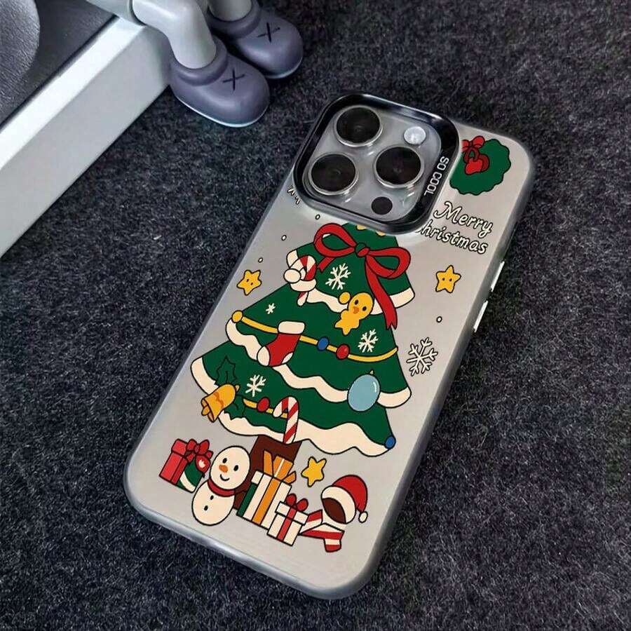 Phone Phone 17 Pro CaseUn teléfono diseñado con un árbol, 17, 16, 15, 14, 13, 12, 11 Plus Pro, es un día festivo. Incorporar tema de alegría. Resistente a caídas - Negro - Ver 1