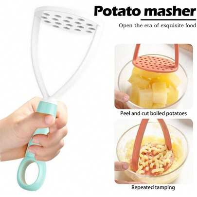 1个手动土豆捣碎器，烹饪用具捣碎器，适用于不粘锅，土豆捣碎器和压泥器，土豆捣碎器烹饪用具