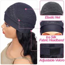 Headband Wig Human Hair Straight 18 Inch Headband Wigs For Women Glueless None Lace Front Wig Brazilian Virgin Human Hair Wigs Natural Color 200% Density - Natural Black - 查看 6