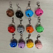 装饰宠物铃铛吊坠 - 耐用铁质圣诞铃铛，带安全扣，音量可调节，适合小型犬猫项圈（黑色），圣诞装饰品，最佳圣诞礼物