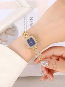 1 chiếc đồng hồ đeo tay nữ sang trọng đầu tròn với pha lê kim cương gợn sóng nước đồng hồ đeo tay nữ đồng hồ thạch anh hợp kim quà tặng bạn gái - Nhiều màu - Xem 15