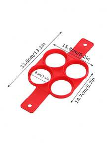 1pc/2pcs Silicone Egg Ring Mold, Non-Stick Egg Pancake Maker, Reusable Egg Cooking Rings - Red - View 14