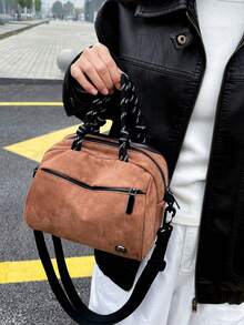 1pc Korean Style Pillow Bag, Versatile, Literary, Minimalist, Handheld, Large Capacity, Multi-Layer, Fashion Casual Shoulder/Crossbody Bag, Chic Small Square Bag - Multicolor - View 6