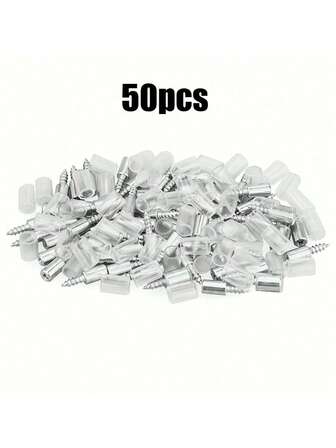 50颗自攻螺丝 - 一体式搁板支架、隔板固定支架，无需钻孔，金属支撑销，适用于橱柜、衣柜、书架