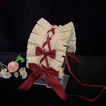 1 件女士黑色蕾丝涤纶甜美头带，适合搭配连衣裙情人节返校季