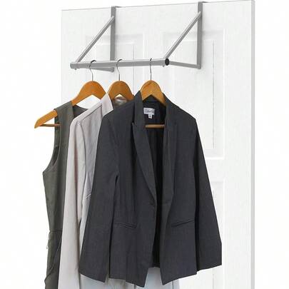 Over The Door Clothes Hanging Rod Silver
