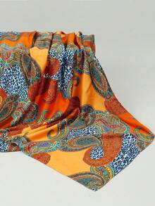 Moonlight Silk Chain Geometric Print Headscarf Bandana 85cm Bandana,Hair Band,Head Band Ideal For Dressing Up Your Look - Orange - View 2