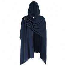 魔法学校风格酒红色连帽斗篷，中世纪复古超长羊毛混纺披风，万圣节角色扮演服装