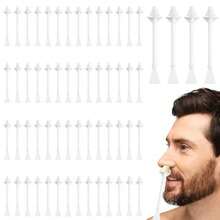 GSYY 60 Pcs Hair Ing Applica With Diosable Ats For Nostril Cleaning Ear And Face Hair Removal Pains Nose Applica Sticks For Men And Wen Ideal For Sensitive Areas Hienic And Ea To Use - 米色 - 查看 1