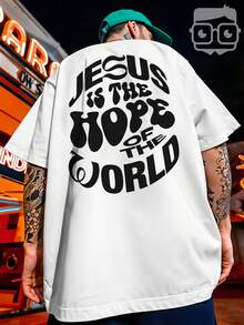 Oversized Streetwear T-Shirt Jesus Yeshua Christian Print REF 3253 VEST NERD - White - View 6