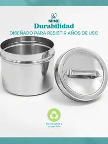 Stainless Steel Swirl Container For 250ml With Lid | Sc-Al1 - 銀色 - 查看 11