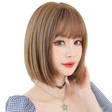 Synthetic Woven Wigs - Trà mật ong lanh 32cm - Xem 6