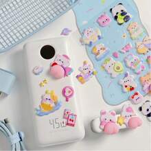 3D Cute Soft Squeeze Animal Decoration Phone Case Sticker (Random Color) - Multicolor - View 7