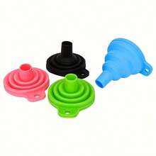6/3/2/1 Pcs Foldable Funnel Set, Suitable For Kitchen Utensils, Engine Funnel, Universal Silicone Liquid Funnel For Cars, Cleaning Fluid Replacement Funnel, Foldable Portable Car Oil Change Funnel, Collapsible Funnel, Multi-Functional Portable Mini Kitchen Funnel, Retractable Oil Funnel, Household Liquid Dispenser, Small Kitchen Gadgets