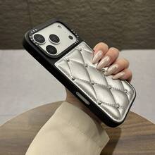 [Popular] Apple 17 Minimalist Case, Premium Diamond Quilted Leather, Phone 17 Case, Compatible With Phone 16 Pro Max/16/15 Pro/14/14 Pro/13 Pro, Shockproof Bumper Phone Cover, Drop And Scratch Protection