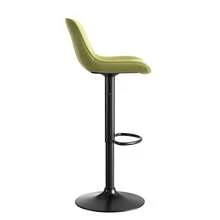 Black Dining Bar Swivel Chairs, Set Of 4 – Upholstered In Velvet, Height Adjustable, 360° Swivel Function - 綠色+鐵+金屬和木材+天鵝絨+泡沫 - 查看 5