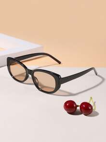 1PC Acrylic Casual Retro Solid Color Cat-Eye Fashion Glasses For Teenagers Aged 12-16, Suitable For Daily Outfit Matching And Holiday Outings - 彩色 - 查看 7