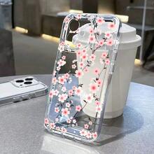 Funda de teléfono con flores compatible con  14, funda  13 12 11 16 15 17 Pro 14 Pro Max XR XS 7 8 Plus SE, funda de silicona suave a prueba de golpes, compatible con funda  17, funda  17 Pro, funda  17 Pro Max - TI25 - Ver 2