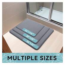 Memory Foam Bath Mat 47x24, Extra Soft And Absorbent Bathroom Mats, Non Slip Washable Carpet For Floor, Shower And Tub, Dark Grey - 多色43 - 查看 8