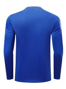 Men's Gradient Long Sleeve Sports T-Shirt, Gym Running Training Athletic Top, Autumn/Winter