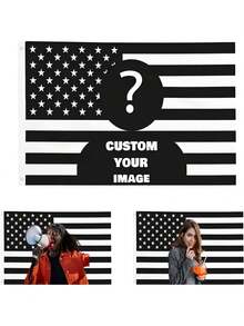 Black and White America Flag