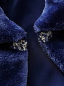 Mädchen Flauschige Langarm Umhang Jacke, geeignet für Kleider, Prinzessinnenkleider, passend für Partys, Aufführungen, Paraden, Geburtstagsfeiern, Konzerte - Blau - Übersicht 6