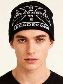 1pc These Men's Knit Beanies With Graphic Lettering Come In Multiple Colors, Offering A Stylish And Warm Design, Making Them Ideal Fashion-Forward Winter Headwear - Multicolor - View 11