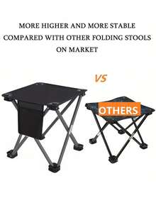 便携式折叠凳，带侧袋，轻便露营凳，休闲凳，户外折叠椅，适用于钓鱼、徒步、园艺、户外散步、背包旅行、海滩露营等，旅行钓鱼露营配件