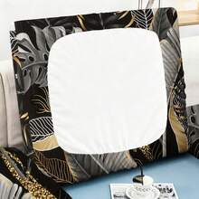 1pc Tropical Rainforest Leaf Print Milk Silk Sofa Cushion Cover, High Elasticity Dust-Proof Washable All Season Outdoor Rattan Sofa Slipcover - Multicolor - View 6