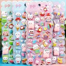 新款可爱屁股减压贴纸，卡通动物贴纸，如熊和兔子，适合儿童，学前奖励贴纸 - 彩色 - 查看 11