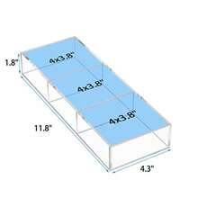 MX  3 Section Clear Acrylic Drawer Organizer Tray Office And Makeup Drawer Organizer 11.8x4.3 Inch - 無色 - 查看 3