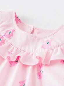 mini bala Girls Pajama Set, Soft Pants & Top Sleepwear, 2025 Autumn - Red Hue - View 6