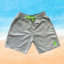 Set Of 2 Men's Tactel Shorts With Pockets - Beachwear, Gym, Pool - White and Gray - View 3